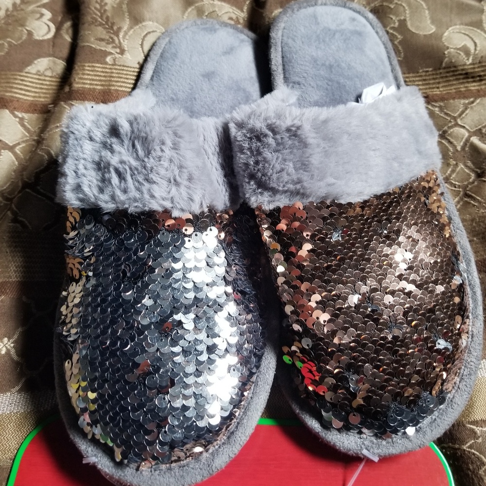 Sequin Flip Cozy Slippers